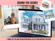 Load image into Gallery viewer, Custom Home Portrait, Realtor Closing Gift, Painting from Photo, Watercolor House