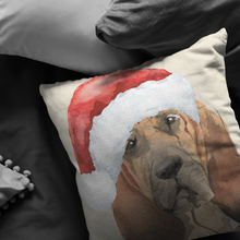 Load image into Gallery viewer, Blood Hound Christmas Pillow | Peekaboo Dog Pillow | Hound Dog Owner Gift