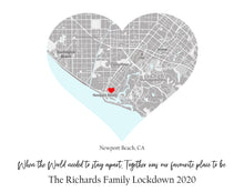 Load image into Gallery viewer, Map Print Special Places in Hearts, Map of Homes Custom Areas, Choose 1-5 Hearts/Maps