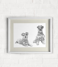 Load image into Gallery viewer, Pet Portrait Sketch, Dog Pencil Illustration, Cat Wall Art, Pet Loss Gift
