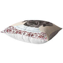 Load image into Gallery viewer, Black Lab Holiday Decor | Christmas Throw Pillow | Labrador Retriever Home Decor for the Holidays