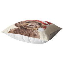 Load image into Gallery viewer, Cockapoo Christmas Pillow | Christmas Gift for Brown Cockapoo Owners | Custom Dog Pillow