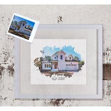 Load image into Gallery viewer, Custom Watercolor Home Portrait Print