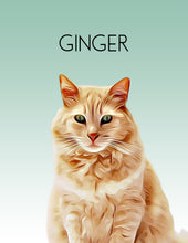 Load image into Gallery viewer, Modern style Pet Portrait, Portrait of your Dog or Cat, Pet Memorial Gift, Simple Custom Portrait from Photo