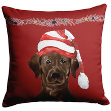 Load image into Gallery viewer, Chocolate Lab Gifts, Christmas Dog Pillow