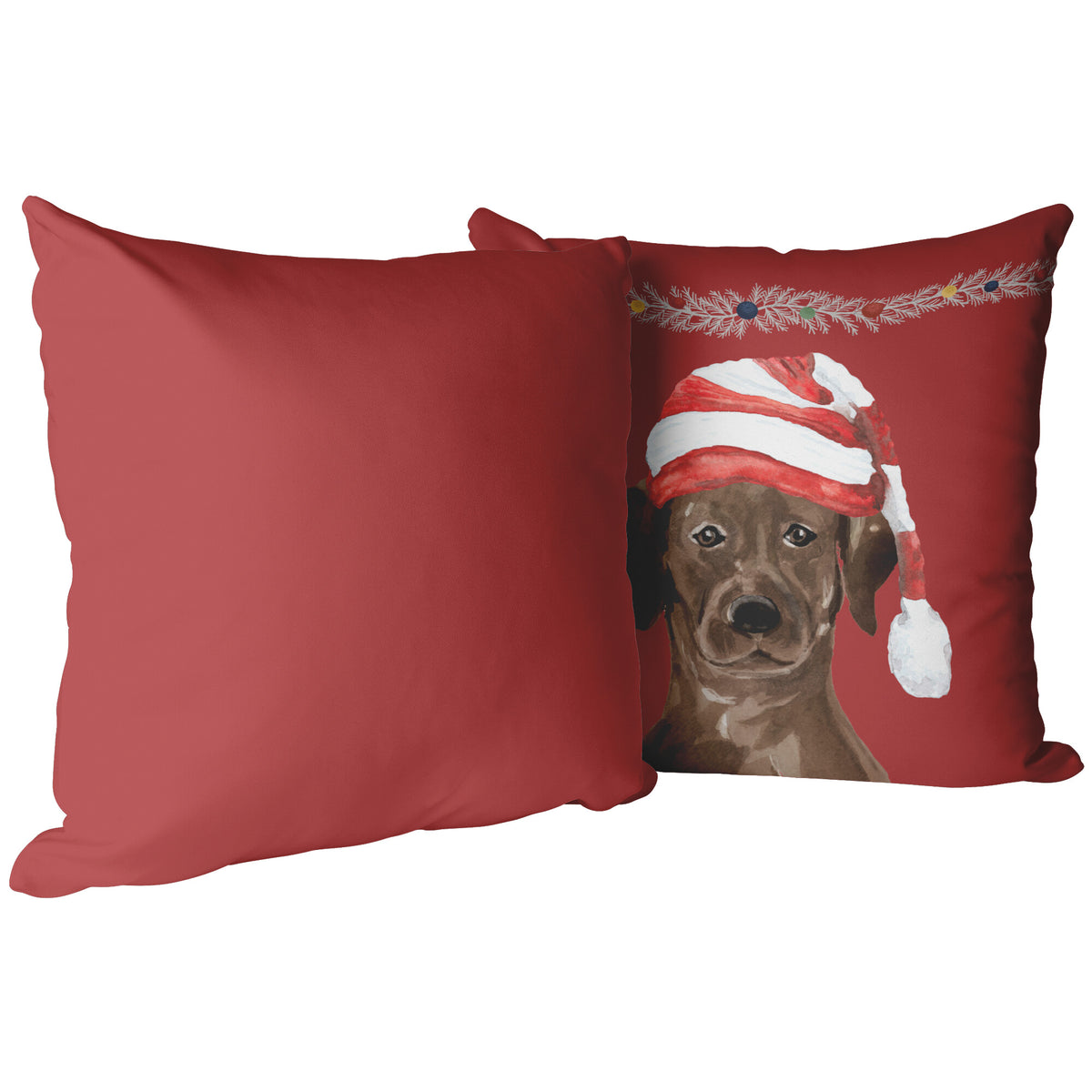 Chocolate lab christmas hotsell pillow