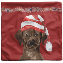 Load image into Gallery viewer, Cholcolate Lab Gifts, Christmas Dog Pillow, Brown Lab Owners Gift