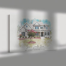 Load image into Gallery viewer, Custom Home Portrait on Canvas, Housewarming gift for New Home