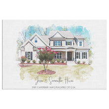 Load image into Gallery viewer, Custom Home Portrait on Canvas, Housewarming gift for New Home