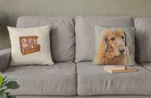 Load image into Gallery viewer, Custom Golden Retriever Portrait Pillow for Golden Treasures Rescue
