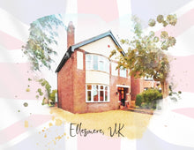 Load image into Gallery viewer, Home Portrait Print, Patriotic Print 4th July Gift idea, July 4th Decorating Home Decor, Housewarming Present, Realtor Closing Gift