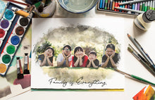 Load image into Gallery viewer, Custom Family Portrait Print | Watercolor Painting of your Family | Family Illustration