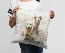 Load image into Gallery viewer, Custom Golden Retriever Portrait Pillow for Golden Treasures Rescue