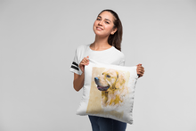 Load image into Gallery viewer, Custom Golden Retriever Portrait Pillow for Golden Treasures Rescue
