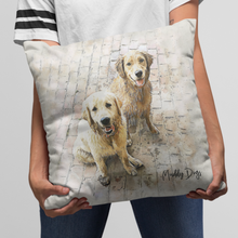 Load image into Gallery viewer, Custom Pet Portrait Pillow, Gift for Pet Owners, Pet Pillow from Photo