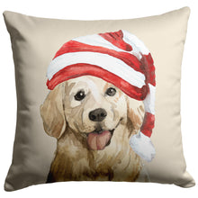 Load image into Gallery viewer, Golden Retriever Christmas Pillow for Golden Treasures Rescue