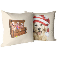 Load image into Gallery viewer, Golden Retriever Christmas Pillow for Golden Treasures Rescue