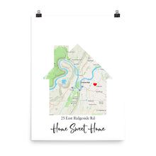 Load image into Gallery viewer, Our First Home, Custom Map Print, New Homeowner Gift Idea, Realtor Closing Gift