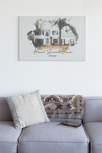 Load image into Gallery viewer, Custom Home Portrait on Canvas, Housewarming gift for New Home
