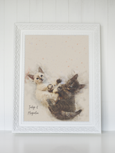 Load image into Gallery viewer, Watercolor Pet Portrait, Portrait of your Dog or Cat, Pet Memorial Gift, Custom Portrait from Photo