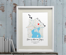Load image into Gallery viewer, Dog Gifts, Gift For New Pet Owners, Our First Home Map Print, Personalized Gift for Cat Lovers