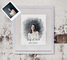 Load image into Gallery viewer, Graduation Portrait, Personalized Grad Gift, Fraternity or Sorority Portrait, Graduation 2021, Graduate Nurse Present