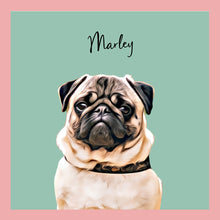 Load image into Gallery viewer, Modern style Pet Portrait, Portrait of your Dog or Cat, Pet Memorial Gift, Simple Custom Portrait from Photo