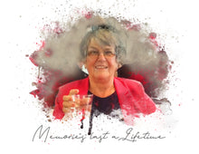 Load image into Gallery viewer, Family Portrait Watercolor Style Print on Canvas | Grandparent Gift | 1st Anniversary Present