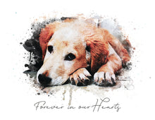 Load image into Gallery viewer, Watercolor Pet Portrait, Portrait of your Dog or Cat, Pet Memorial Gift, Custom Portrait from Photo