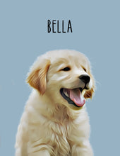 Load image into Gallery viewer, Modern style Pet Portrait, Portrait of your Dog or Cat, Pet Memorial Gift, Simple Custom Portrait from Photo