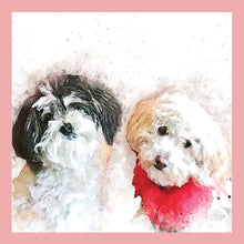 Load image into Gallery viewer, Watercolor Pet Portrait, Portrait of your Dog or Cat, Pet Memorial Gift, Custom Portrait from Photo