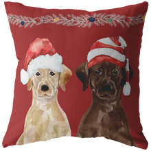 Load image into Gallery viewer, Brown & Yellow Lab Christmas Pillow