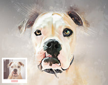 Load image into Gallery viewer, Custom Pet Portrait, Pen and Watercolor Style Portrait of your Dog or Cat, Pet Memorial Gift