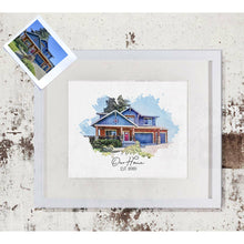 Load image into Gallery viewer, Custom Home Portrait, Realtor Closing Gift, Painting from Photo, Watercolor House
