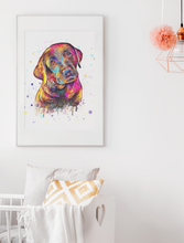 Load image into Gallery viewer, Pop Art Dog Portrait, Custom Dog Painting from Photo, Pet Memorial Gift