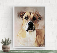 Load image into Gallery viewer, Custom Pet Portrait, Pen and Watercolor Style Portrait of your Dog or Cat, Pet Memorial Gift