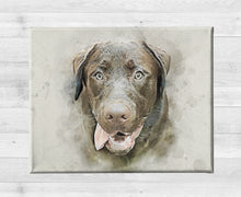 Load image into Gallery viewer, Pet Portrait Print on Canvas, Pet Loss Gift, Dog Portrait for Pet Owner, Cat Mom Dog Dad Gift