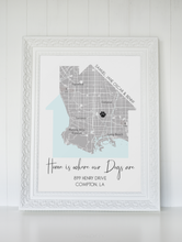 Load image into Gallery viewer, Dog Gifts, Gift For New Pet Owners, Our First Home Map Print, Personalized Gift for Cat Lovers