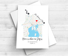 Load image into Gallery viewer, Dog Gifts, Gift For New Pet Owners, Our First Home Map Print, Personalized Gift for Cat Lovers