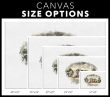 Load image into Gallery viewer, Family Portrait Watercolor Style Print on Canvas | Grandparent Gift | 1st Anniversary Present