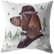Load image into Gallery viewer, Basset Hound Throw Pillow, Dog Pillow, Pet Portrait Pillow, Gift for Dog Lovers