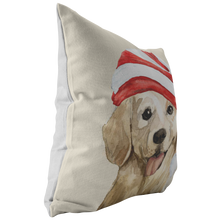 Load image into Gallery viewer, Golden Retriever Christmas Pillow | Xmas Decorative Throw Pillow | 3Pet Portrait Decor