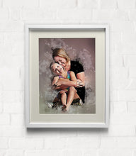 Load image into Gallery viewer, Family Portrait from Photo, Watercolor Painting of your Family, Family Illustration Print