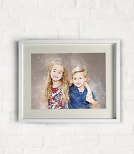 Load image into Gallery viewer, Family Portrait from Photo, Watercolor Painting of your Family, Family Illustration Print