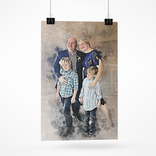 Load image into Gallery viewer, Family Portrait from Photo, Watercolor Painting of your Family, Family Illustration Print