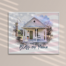 Load image into Gallery viewer, Home Portrait Print, Patriotic Print 4th July Gift idea, July 4th Decorating Home Decor, Housewarming Present, Realtor Closing Gift