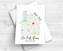 Load image into Gallery viewer, Our First Home, Custom Map Print, New Homeowner Gift Idea, Realtor Closing Gift