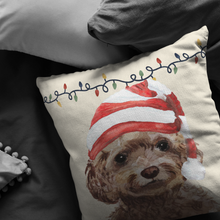 Load image into Gallery viewer, Cockapoo Christmas Pillow | Christmas Gift for Brown Cockapoo Owners | Custom Dog Pillow