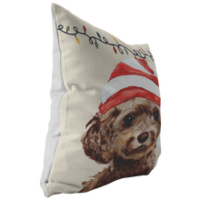Load image into Gallery viewer, Cockapoo Christmas Pillow | Christmas Gift for Brown Cockapoo Owners | Custom Dog Pillow