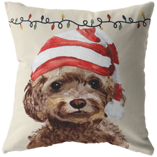 Load image into Gallery viewer, Cockapoo Christmas Pillow | Christmas Gift for Brown Cockapoo Owners | Custom Dog Pillow